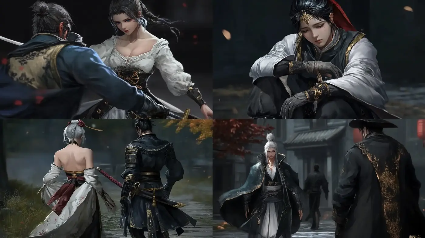 Ethereal Elegance in Monochromatic Fantasy - Midjourney sref style