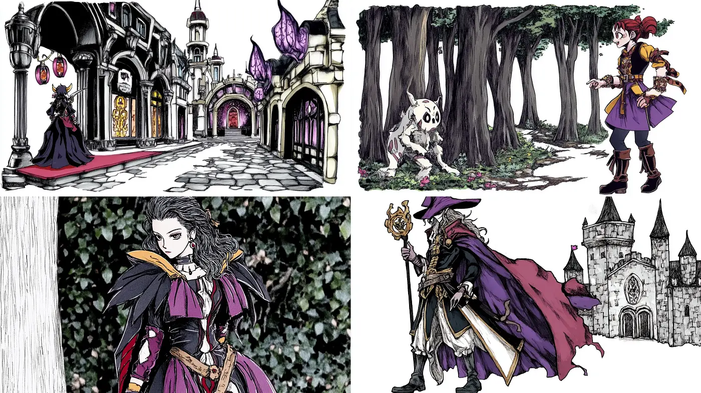 Whimsical Medieval Fantasy in Pen and Ink - Midjourney sref style