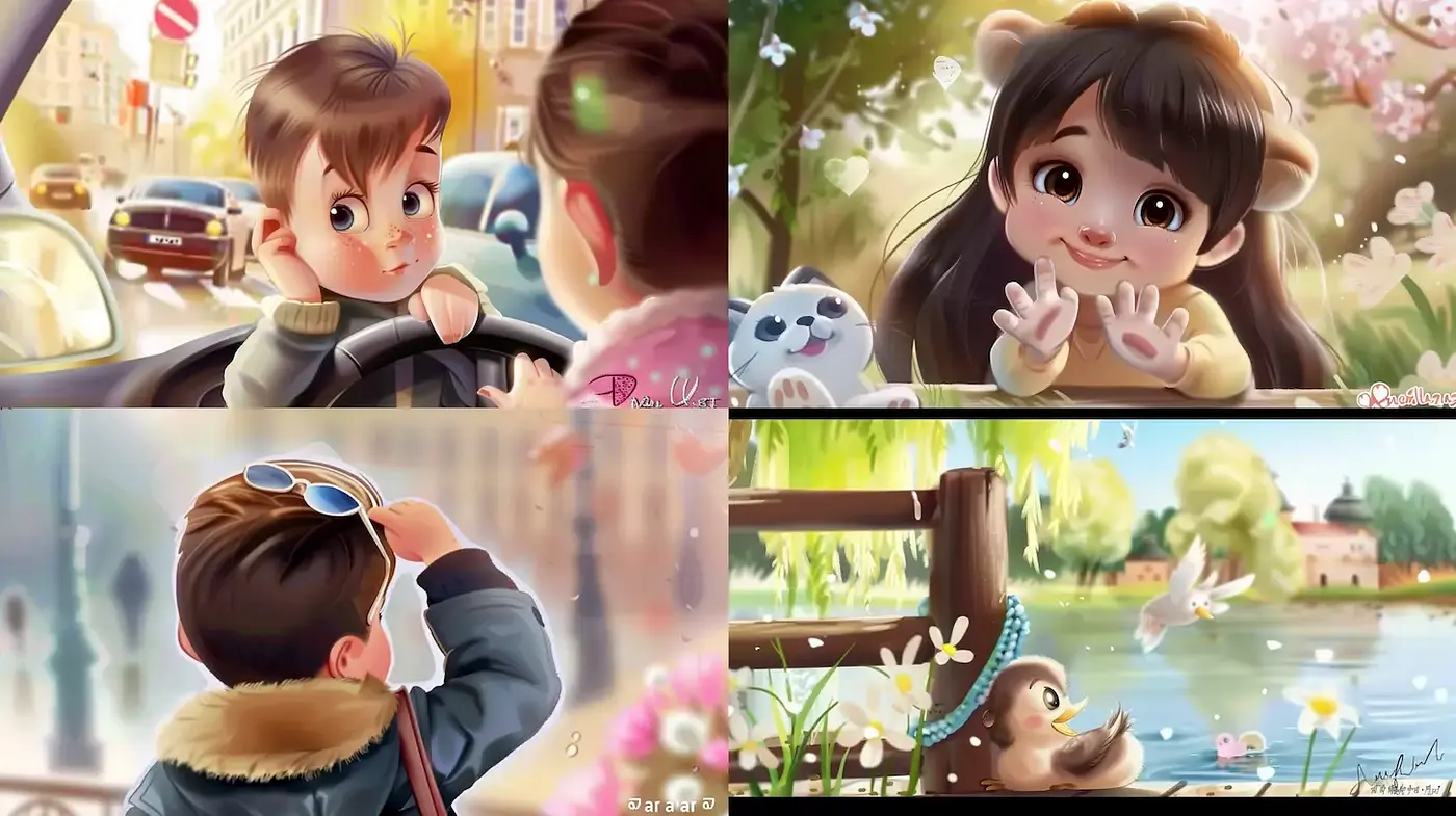Charming Whimsical Illustrations with Soft and Vibrant Aesthetics - Midjourney sref style