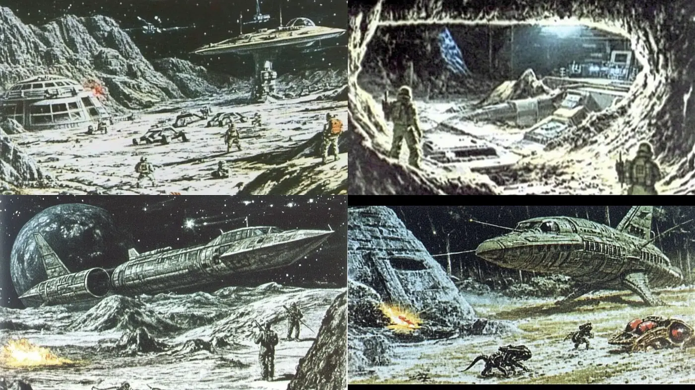 Futuristic Retro Science Fiction Panorama - Midjourney sref style