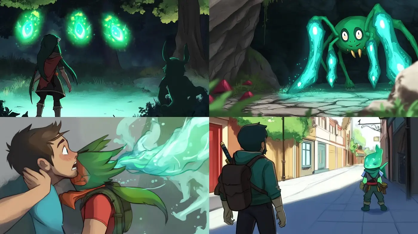 Enigmatic Luminous Adventure: A Vibrant Journey Through Stylized Animation - Midjourney sref style