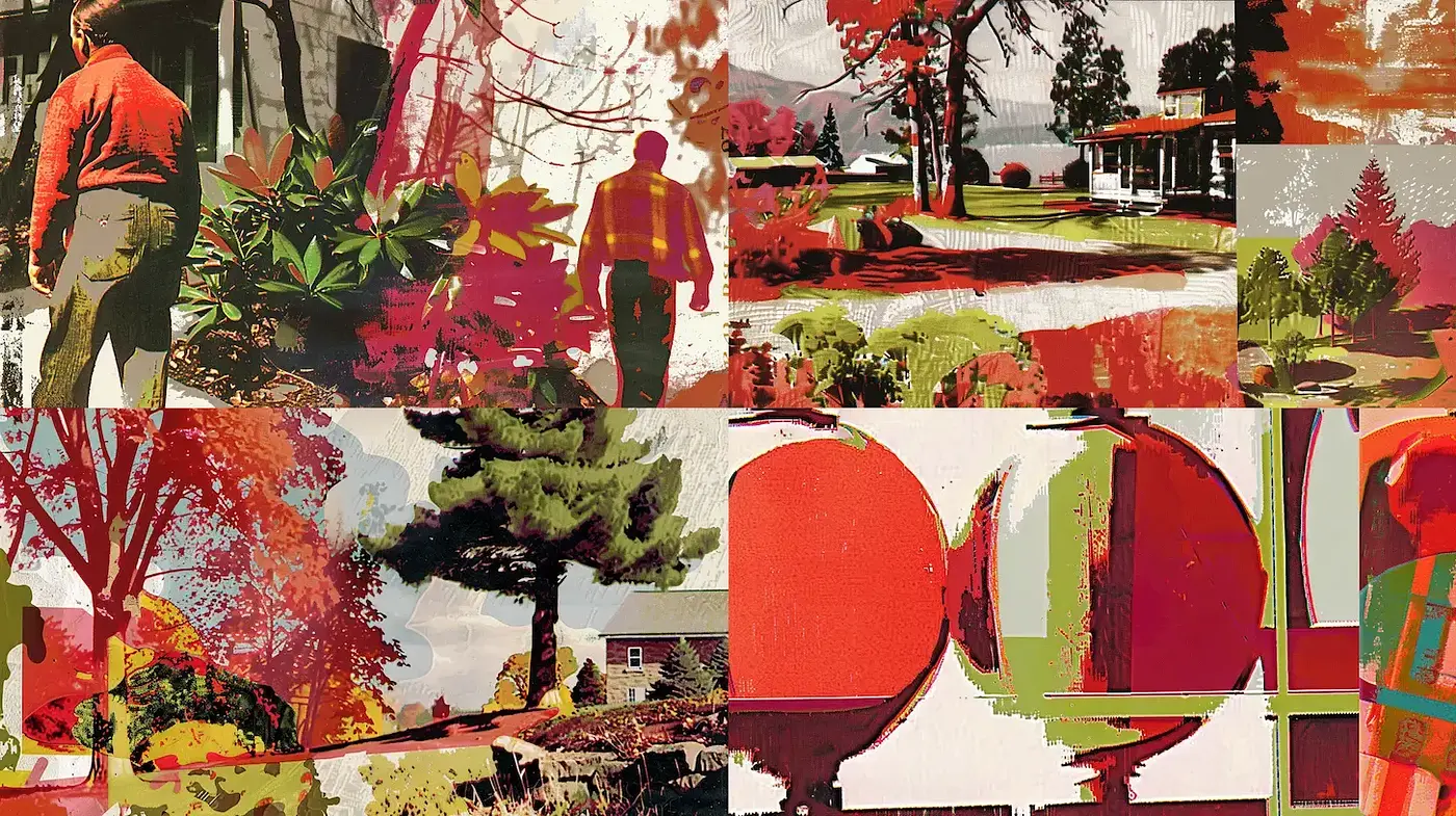 Vibrant and Textured Artistic Collage Inspired by Nature - Midjourney sref style