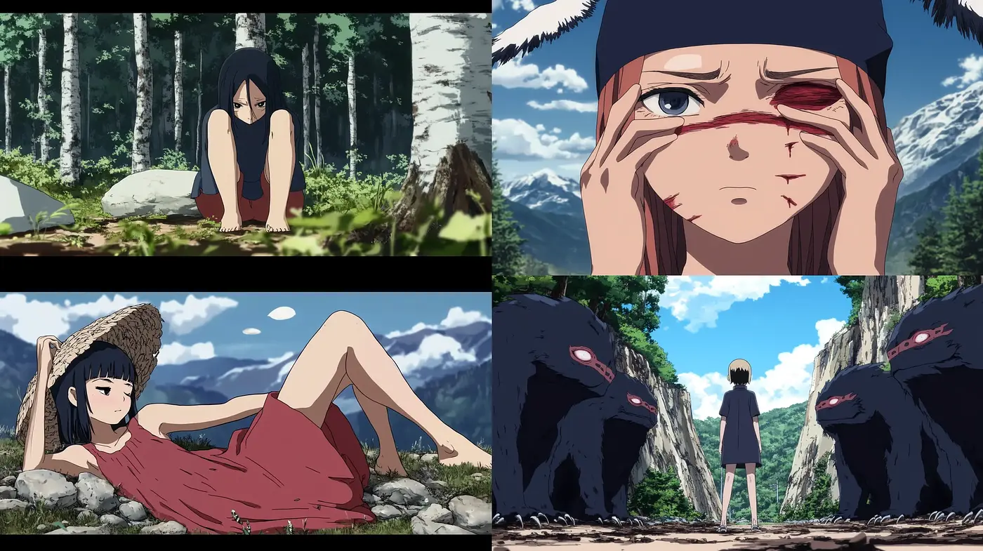 Ethereal Anime Essence with Serene Backdrops and Vivid Character Emotion - Midjourney sref style