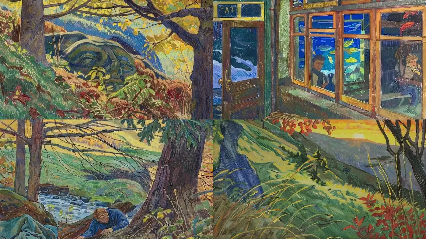 Nature-inspired vivid artworks with rich textures and emotional depth - Midjourney sref style