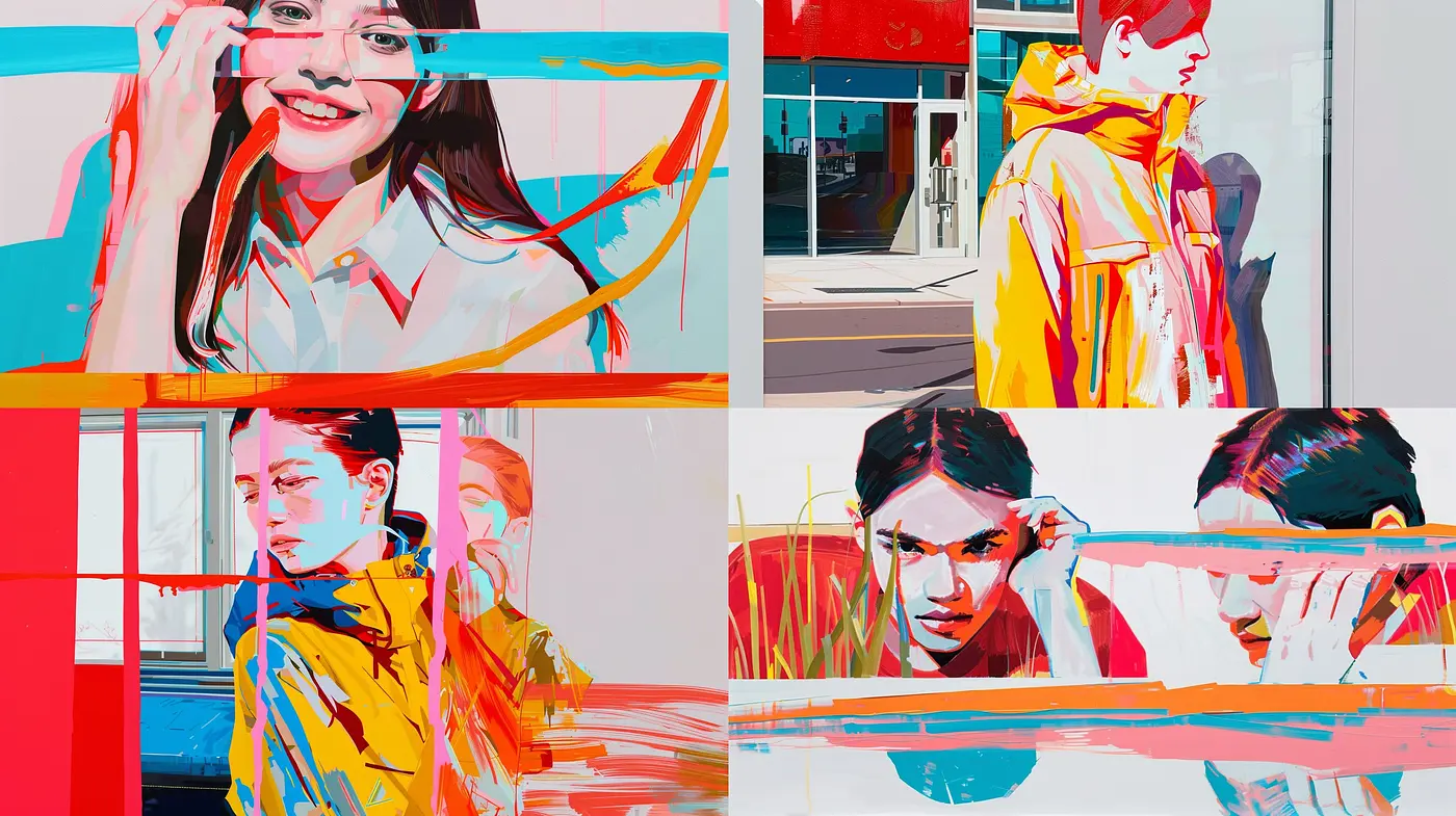 Vibrant Strokes of Modernity: An Artistic Fusion of Color and Abstract Forms - Midjourney sref style