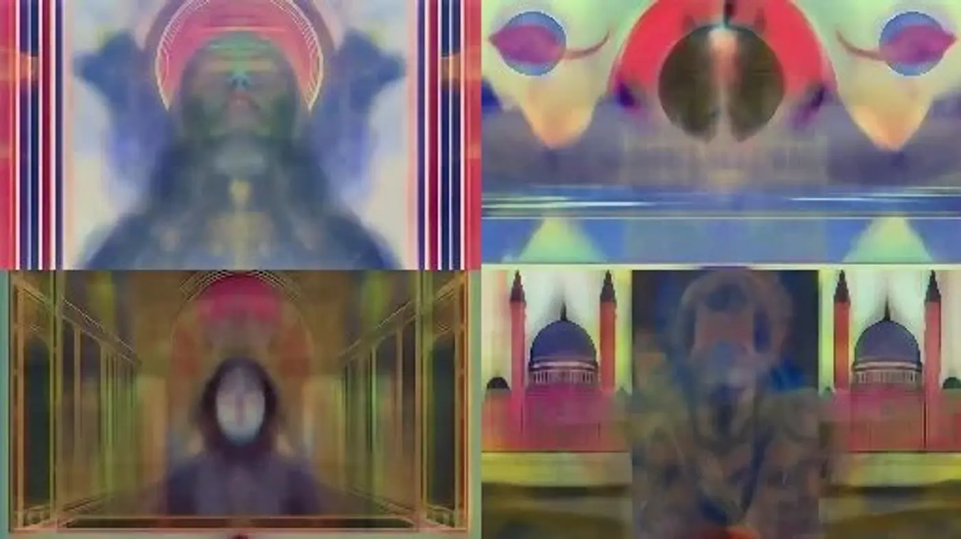 Mystic Symmetry in Ethereal Hues: A Multifaceted Exploration of Transcendental Artistry - Midjourney sref style