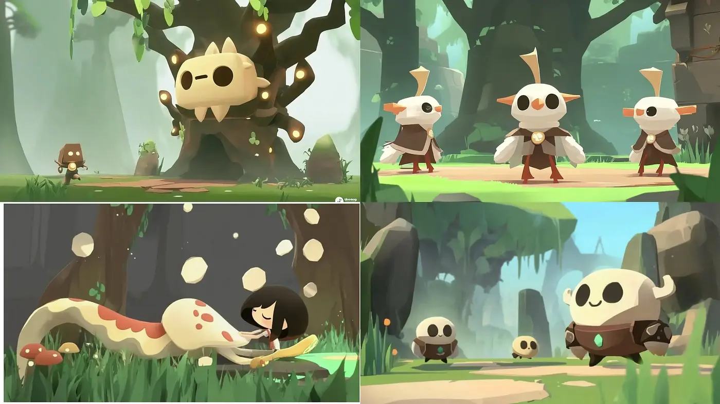 Enchanting Forest Escapade: A Whimsical Animation Style with Consistent Pastel Harmony - Midjourney sref style