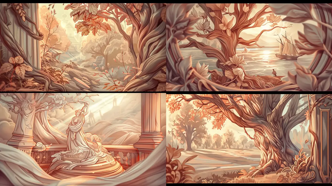 Whimsical Sepia Tones: An Ode to Enchanted Illustrative Narratives - Midjourney sref style