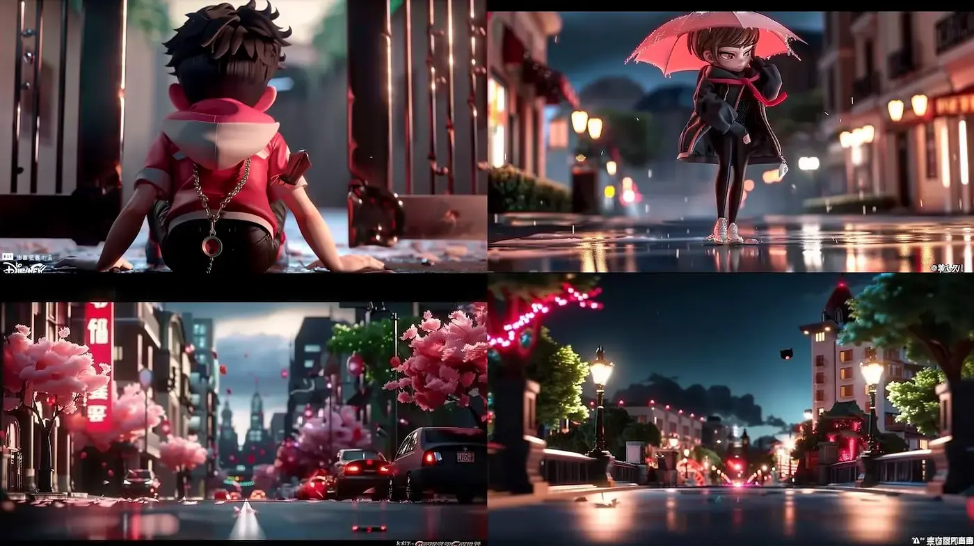 Charming Urban Nightscapes with a Playful Touch - Midjourney sref style