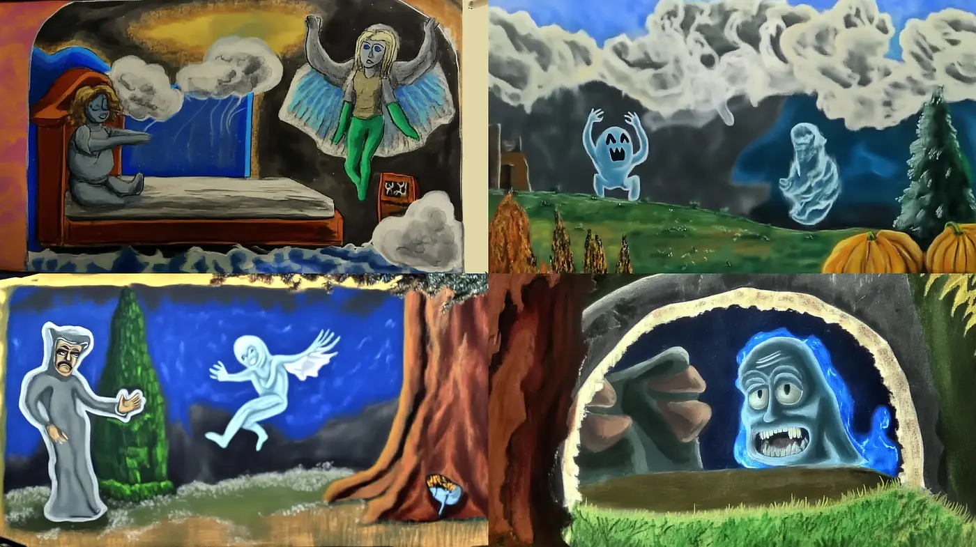 Ethereal Nightscapes with Enigmatic Figuration - Midjourney sref style
