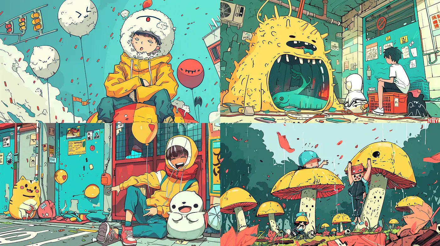 Eclectic Pop Surrealism with a Whimsical Comic Accent - Midjourney sref style