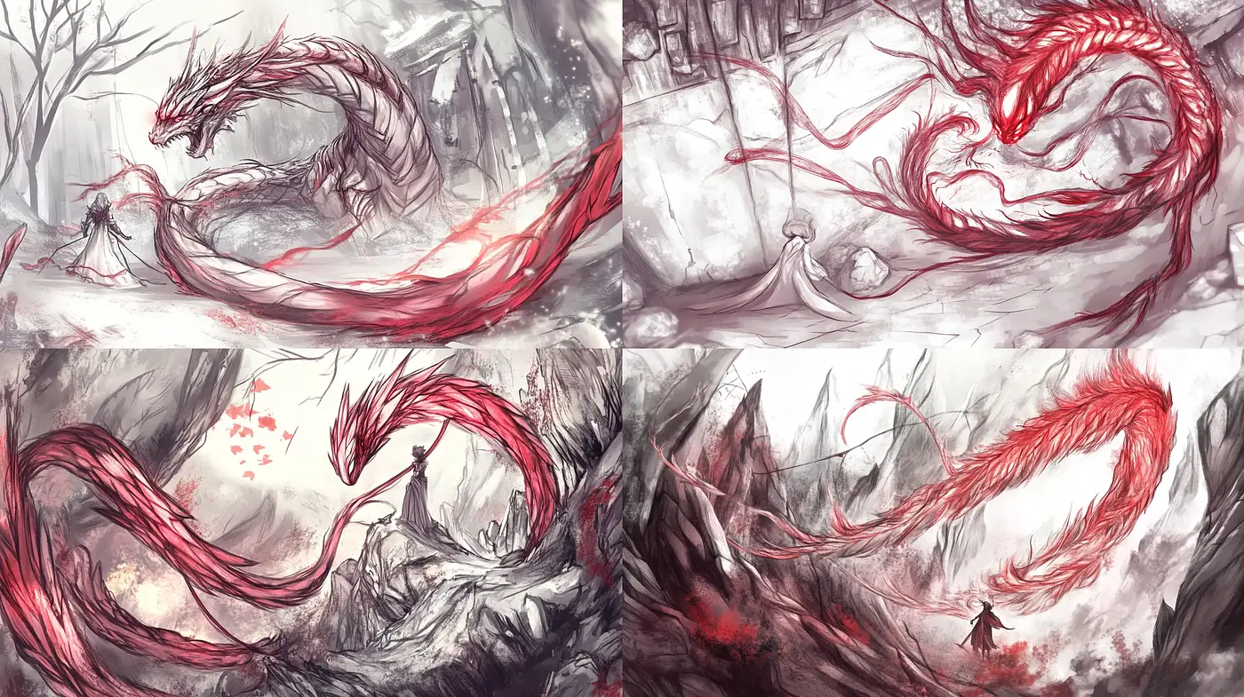 Whimsical Dragon Lore in Ethereal Brushstrokes - Midjourney sref style