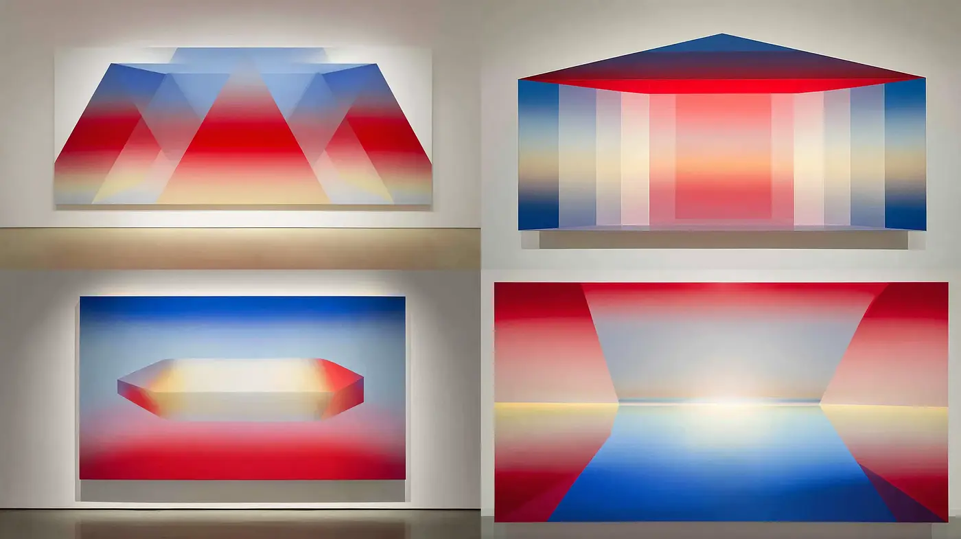 Geometric Abstraction with Soft Gradients and Minimalist Composition - Midjourney sref style