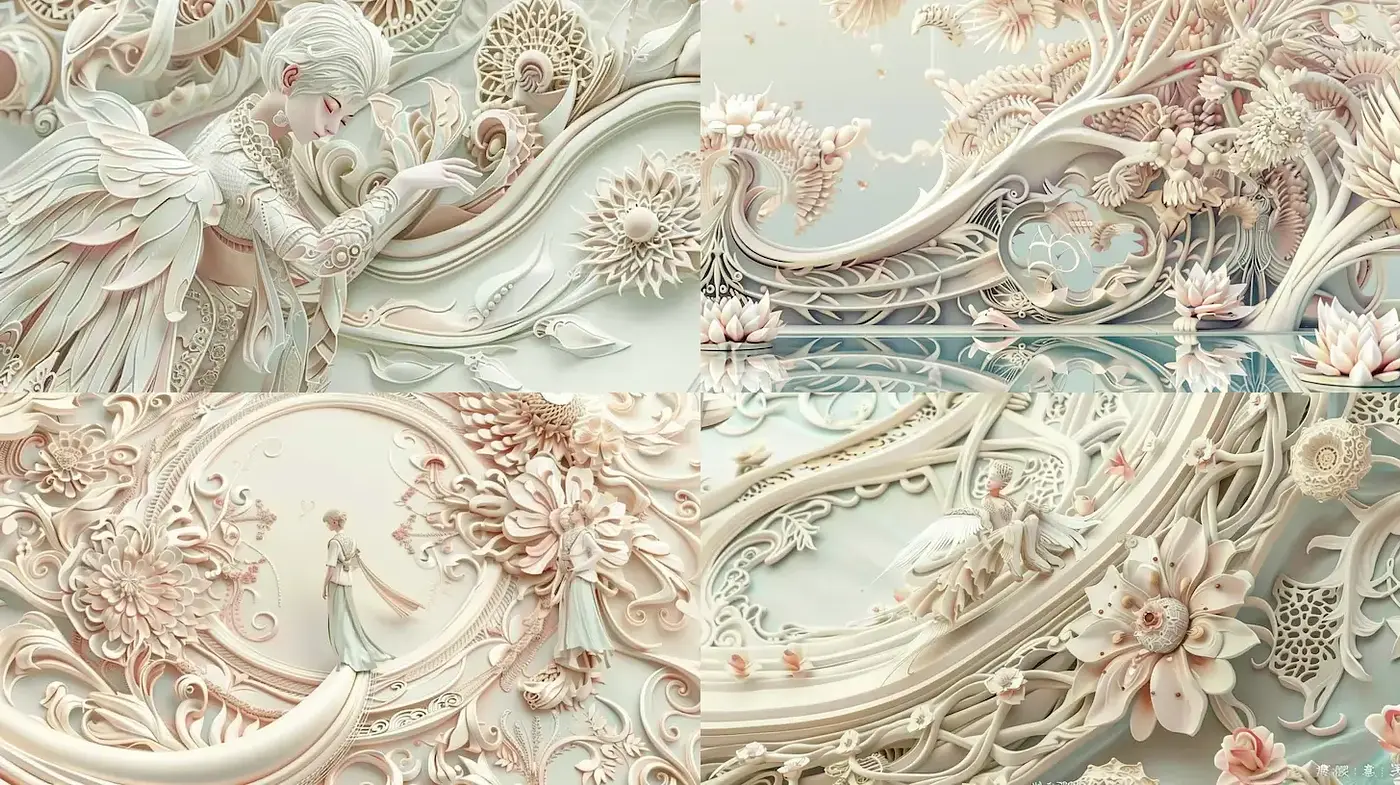 Delicate and Ethereal Art Nouveau Inspired Aesthetic - Midjourney sref style