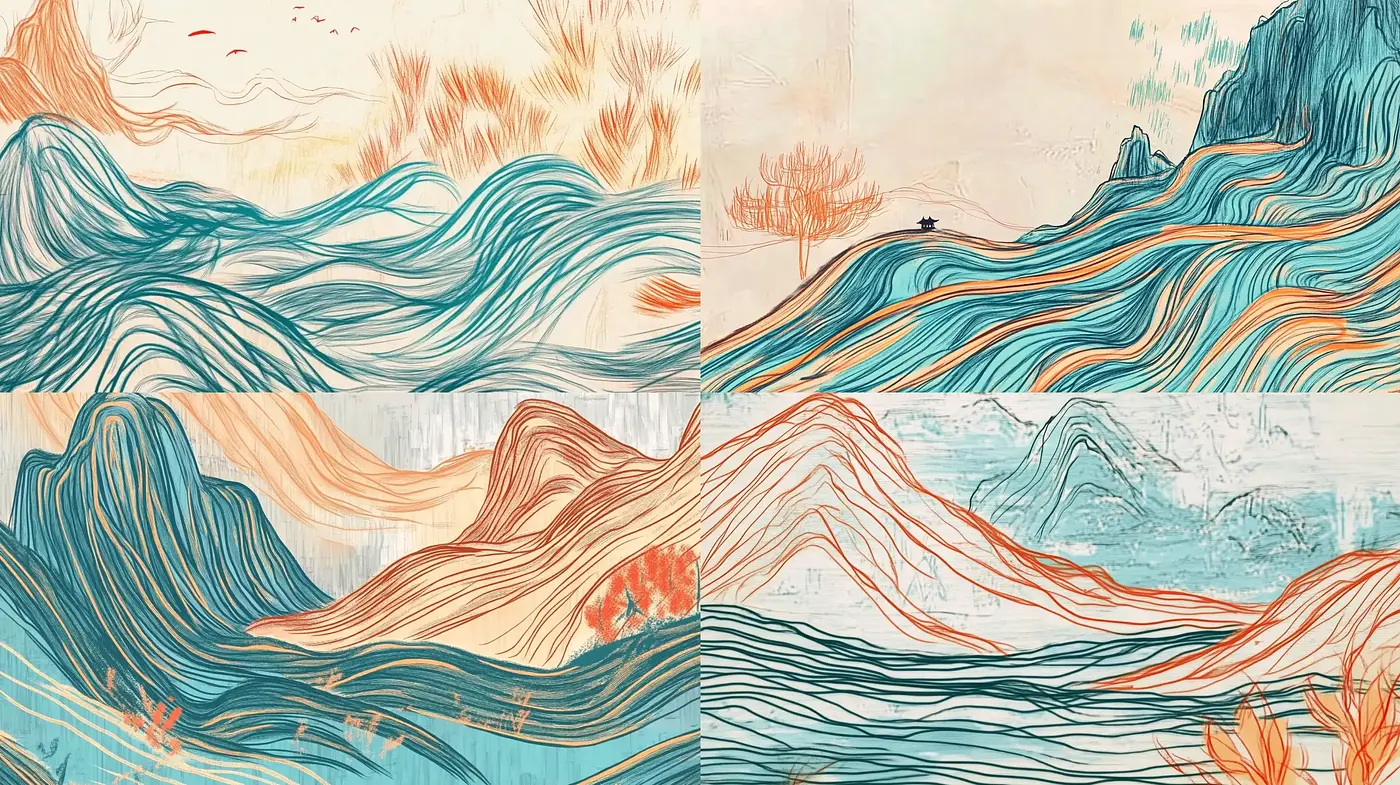 Ethereal Aquatic Symphony: A Tribute to Wind and Waves in Stylized Artistry - Midjourney sref style