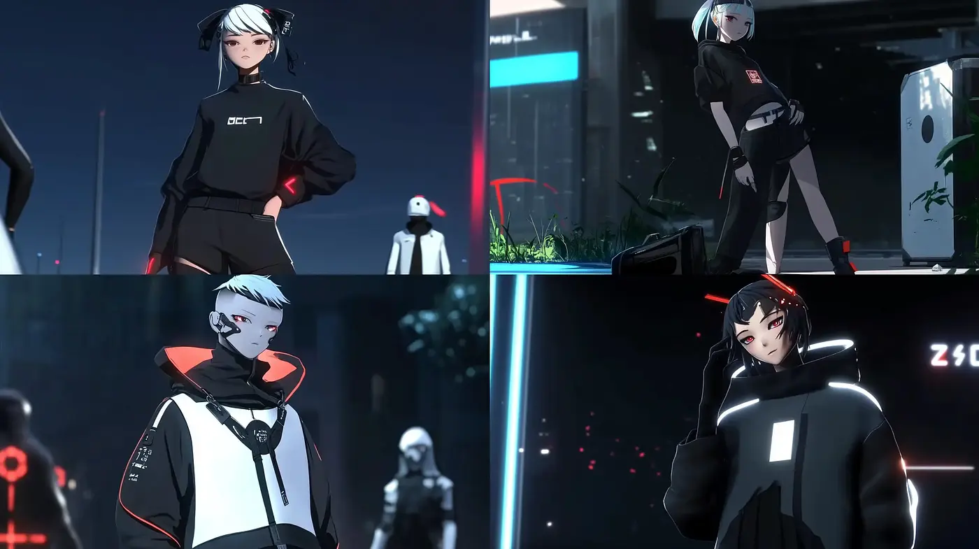 Futuristic Cyberpunk Visions with a Neon Palette and Sleek Anime Aesthetics - Midjourney sref style