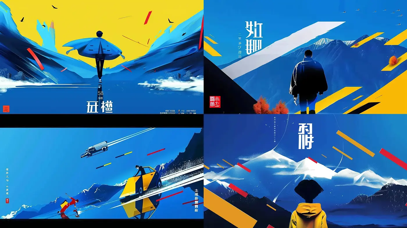 Futuristic Mountain Vistas with Bold Anime Essence - Midjourney sref style