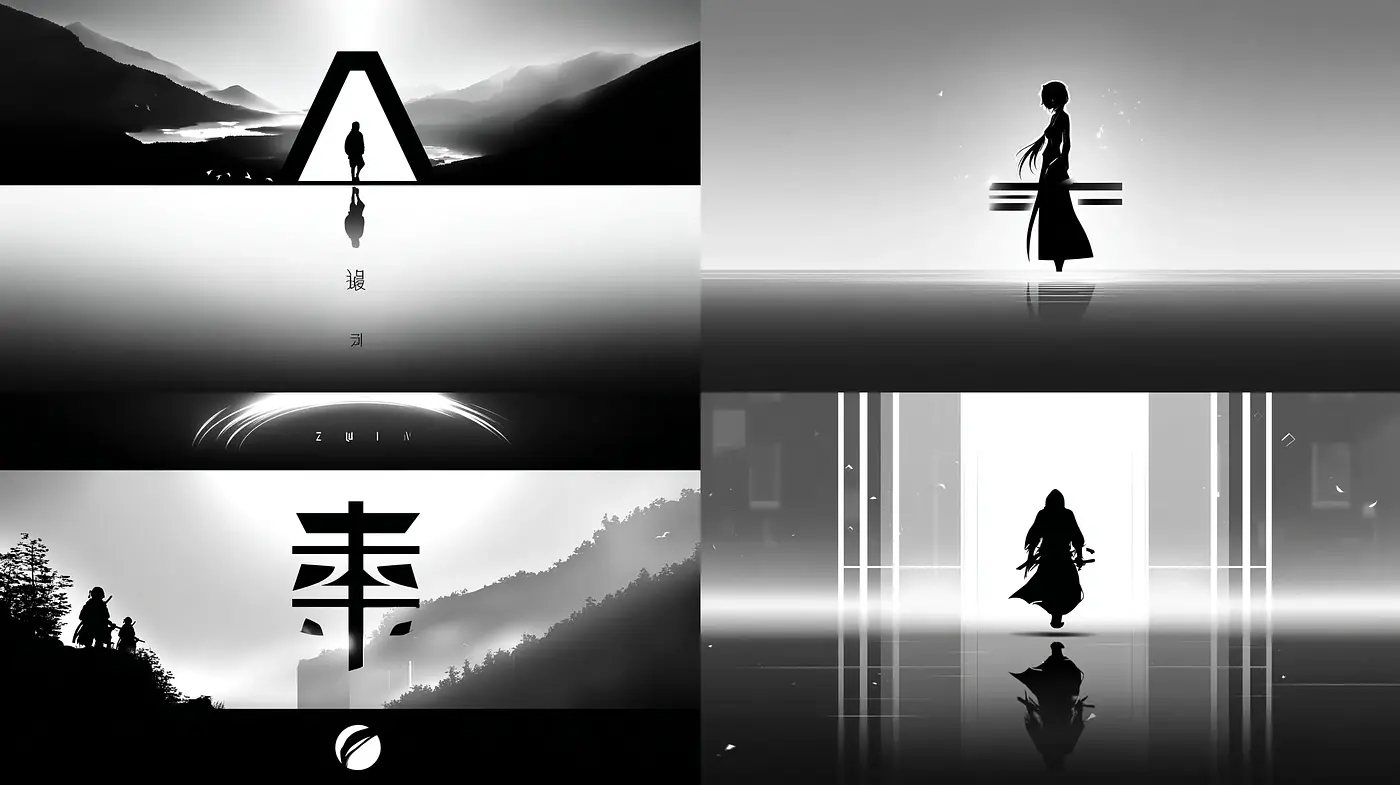 Monochromatic Serenity with Ethereal Silhouettes - Midjourney sref style