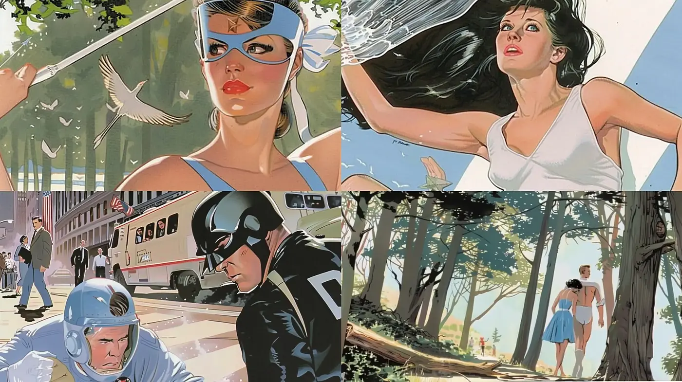 Luminous Graphic Novel Elegance with a Cinematic Touch - Midjourney sref style