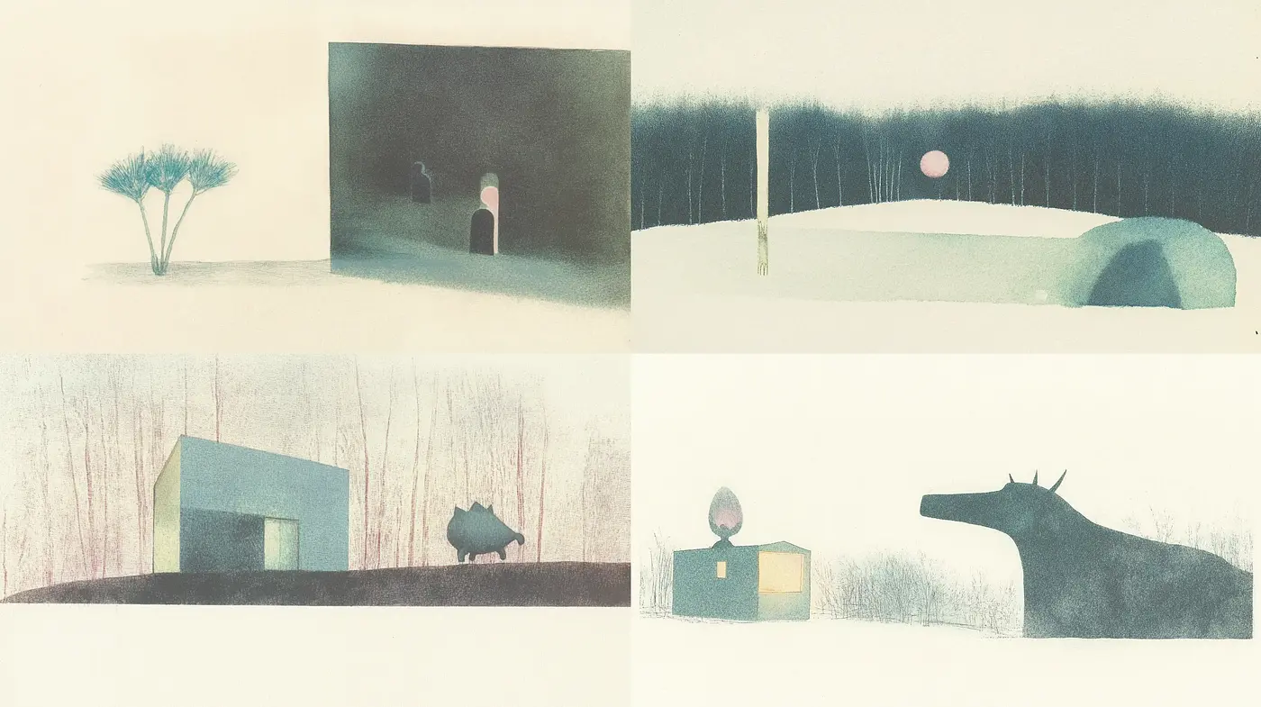 Ethereal Dreamscape Tranquility: A Meditative Illustrative Series - Midjourney sref style