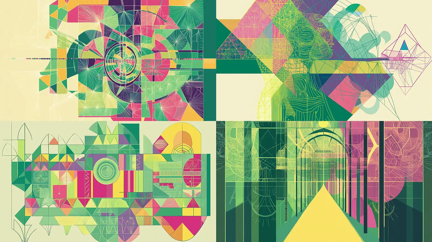 Geometric Harmony in Pastel Tones - Midjourney sref style