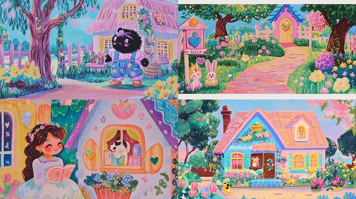 Whimsical Pastel Storybook Reverie - Midjourney sref style
