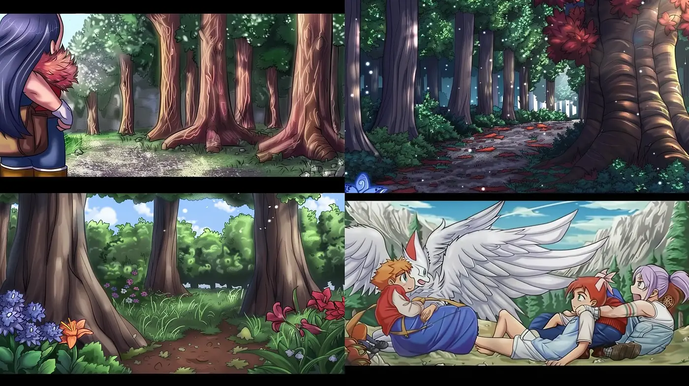 Enchanting Anime-Inspired Fantastical Forests - Midjourney sref style