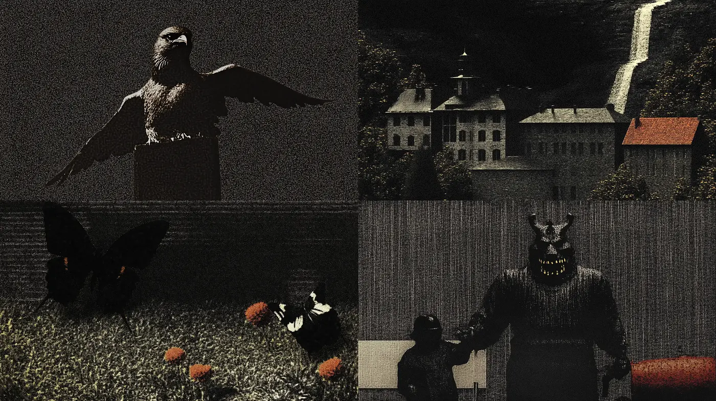 Gothic Shadows and Textured Mystique: A Darkly Poetic Visual Symphony - Midjourney sref style