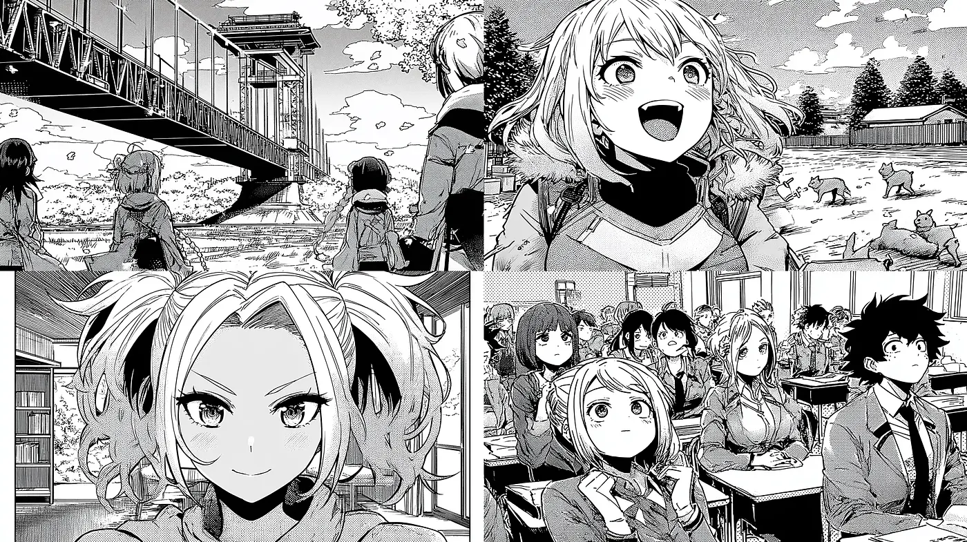 Dynamic yet serene Japanese manga style with expressive characters - Midjourney sref style