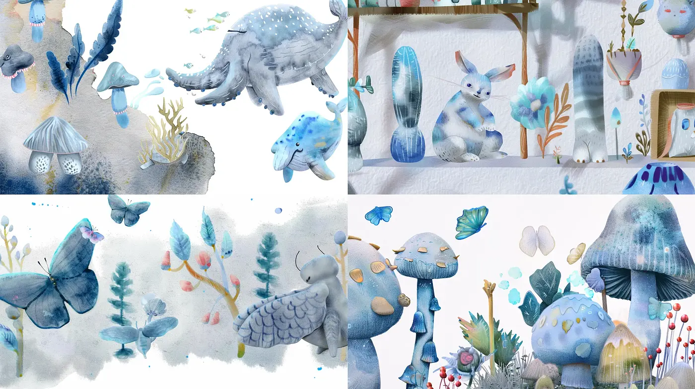 Whimsical Watercolor Dreamscapes with Ethereal Textures - Midjourney sref style