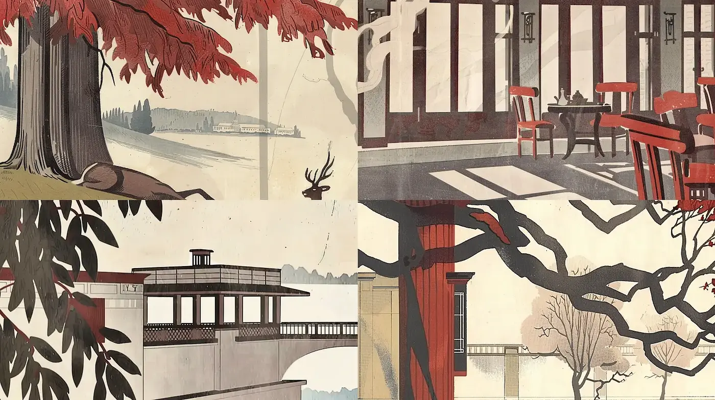 Contemporary Retro Aesthetic with Nature-Inspired Elements - Midjourney sref style