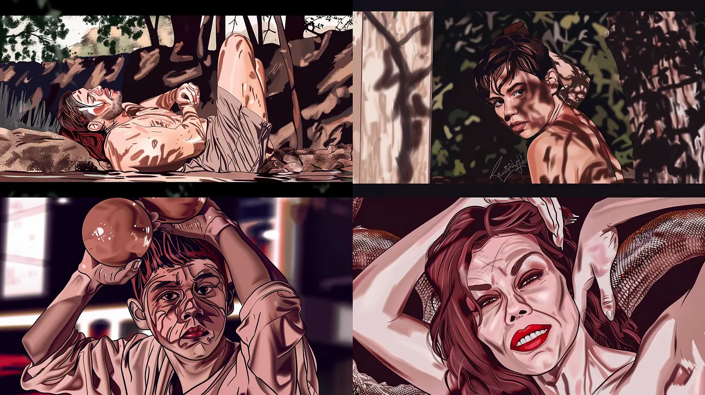 Consistent Warm Tonal Stylization in Dynamic Portraiture - Midjourney sref style