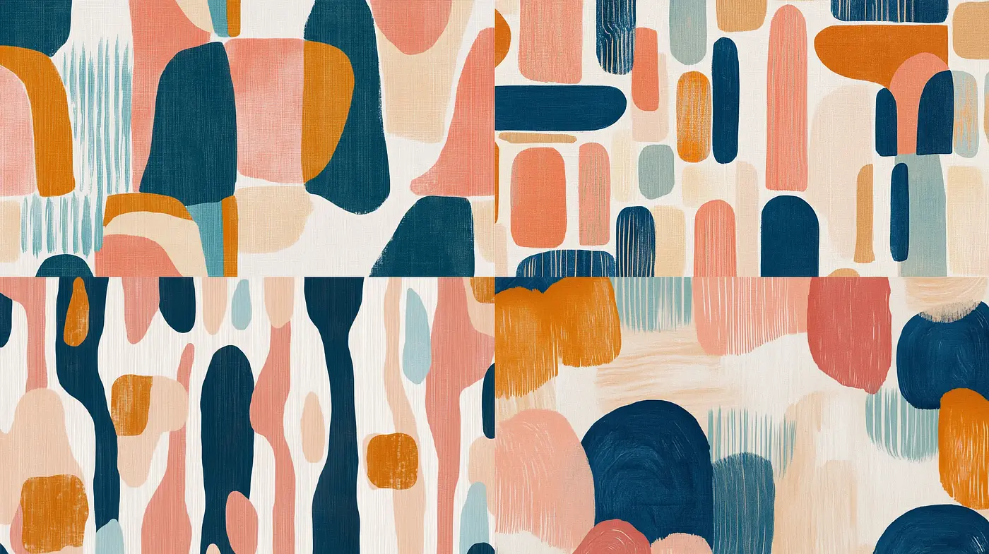 Abstract Color Field Ensemble with Mid-Century Modern Undertones - Midjourney sref style