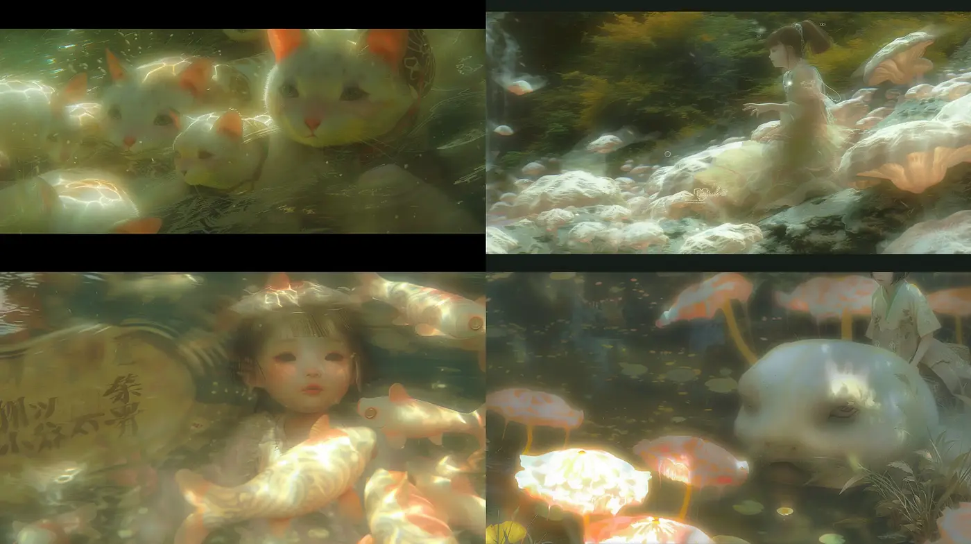 Ethereal Underwater Dreamscape with Eastern Artistry Influence - Midjourney sref style