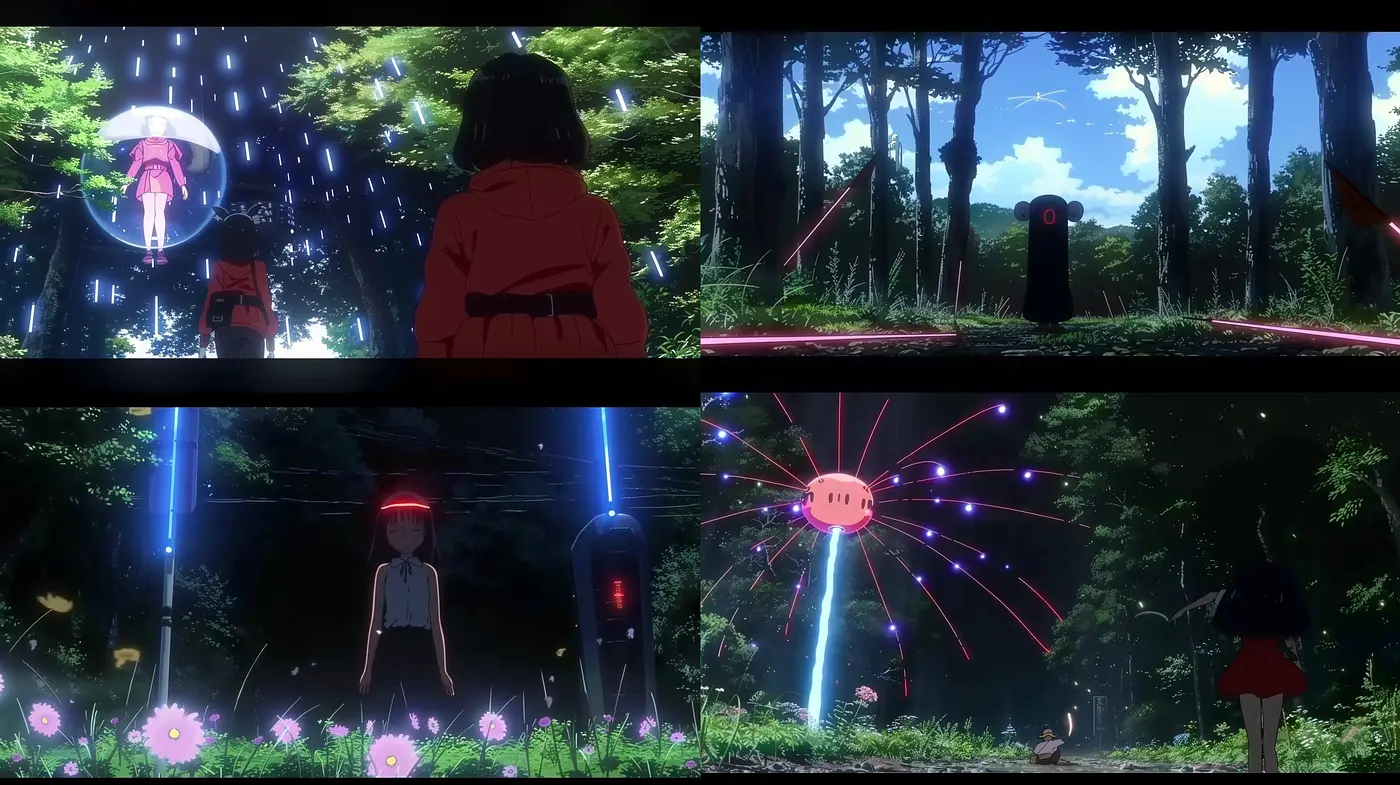 Enigmatic Luminescence in Anime-Inspired Mystic Forests - Midjourney sref style