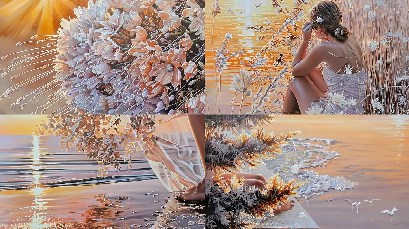 Ethereal Glow of Luminous Hues: A Harmony of Warmth and Light in Artistic Expression - Midjourney sref style