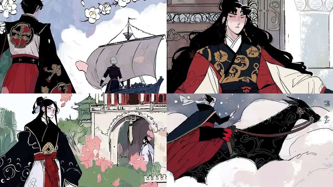 Stylized Illustrations with a Fantastical and Historical Blend - Midjourney sref style