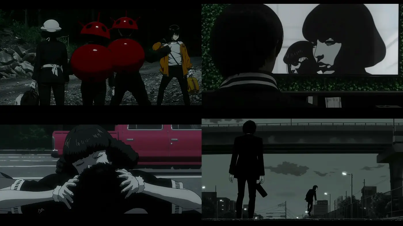 Monochromatic Cinematic Elegance with a Hint of Anime - Midjourney sref style