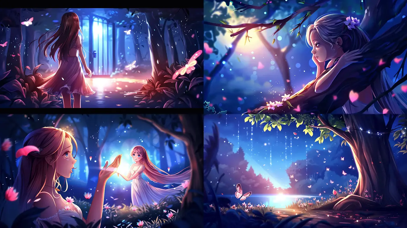 Enchanted Twilight Dreamscapes in Digital Watercolor - Midjourney sref style