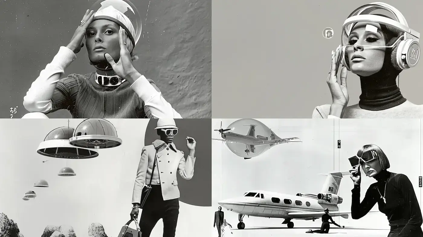 Futuristic Vintage Aesthetic with a Retro-Futurism Influence - Midjourney sref style