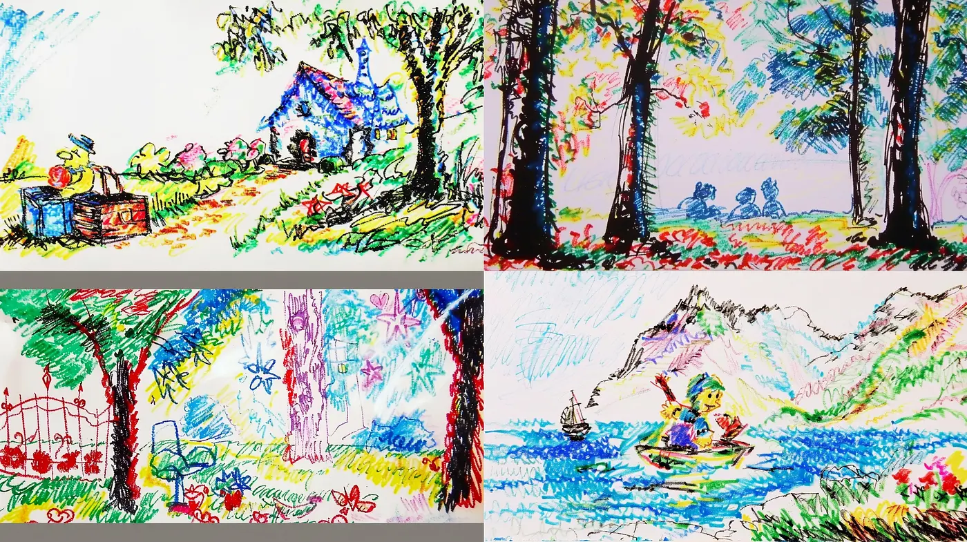 Vibrant Impressionistic Scribble Art - Midjourney sref style