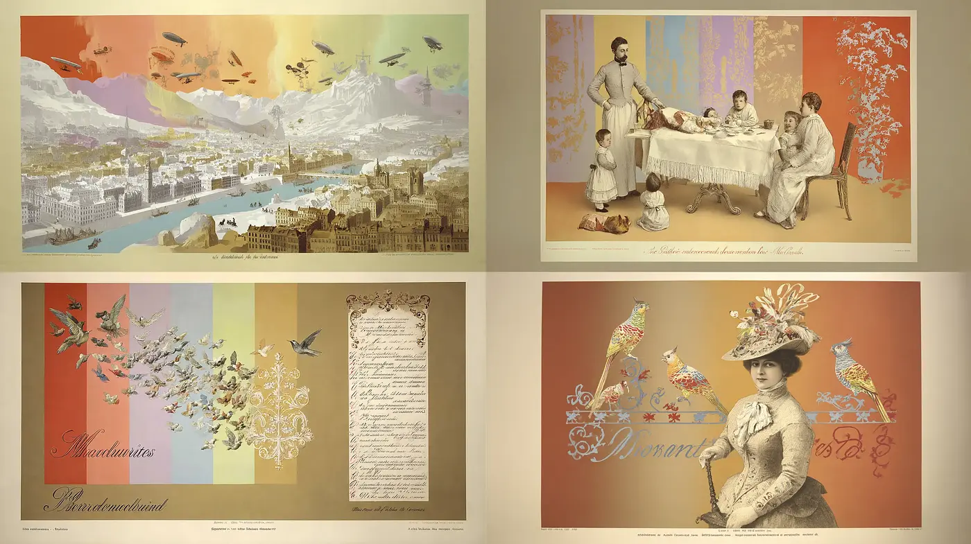 Charming and Elegant Vintage Style with a Whimsical Touch - Midjourney sref style