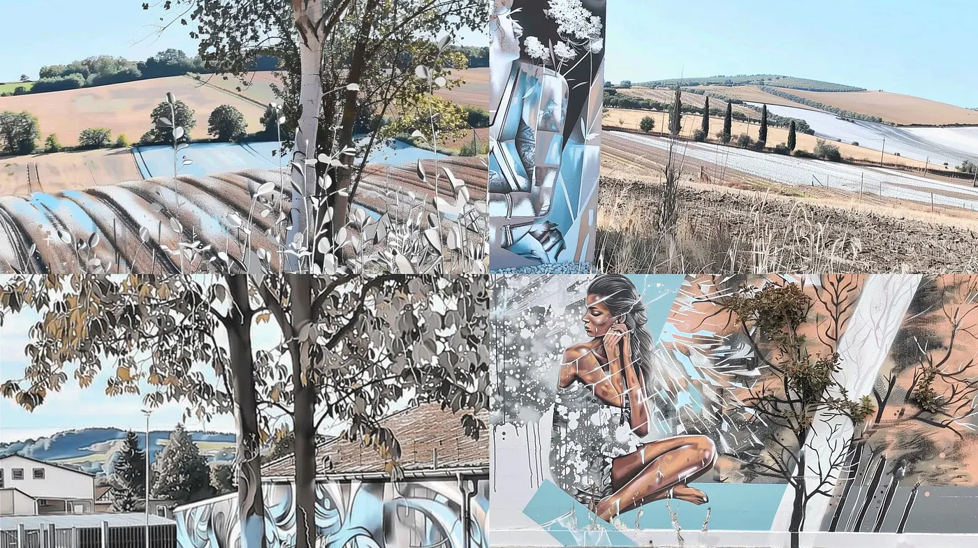 Subtle Hues of Serenity in Stylized Pastoral Scenes - Midjourney sref style