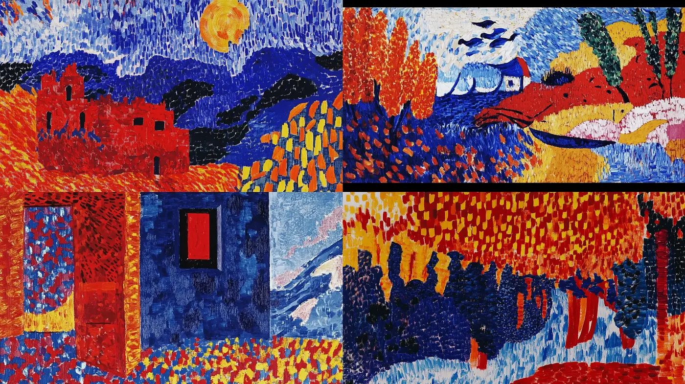 Vibrant Mosaic of Textured Hues - A Homage to Fauvism - Midjourney sref style