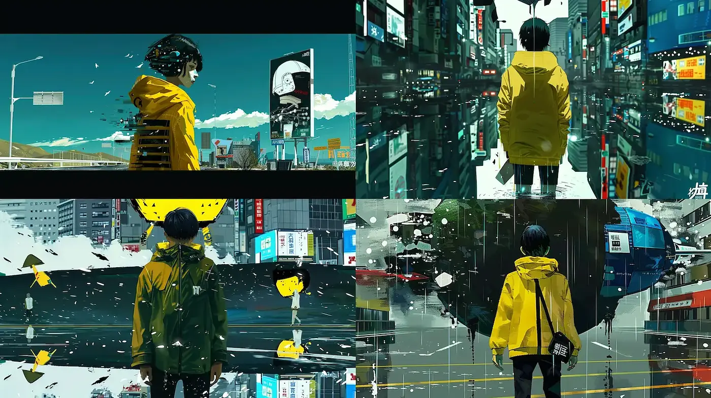 Futuristic Urban Exploration with a Splash of Impressionistic Technique - Midjourney sref style
