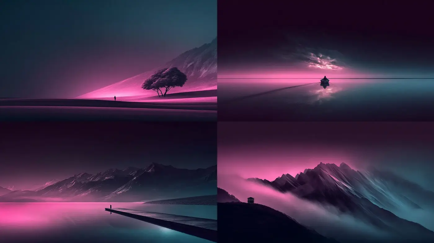 Futuristic Ethereal Landscape with Surrealist Elements - Midjourney sref style