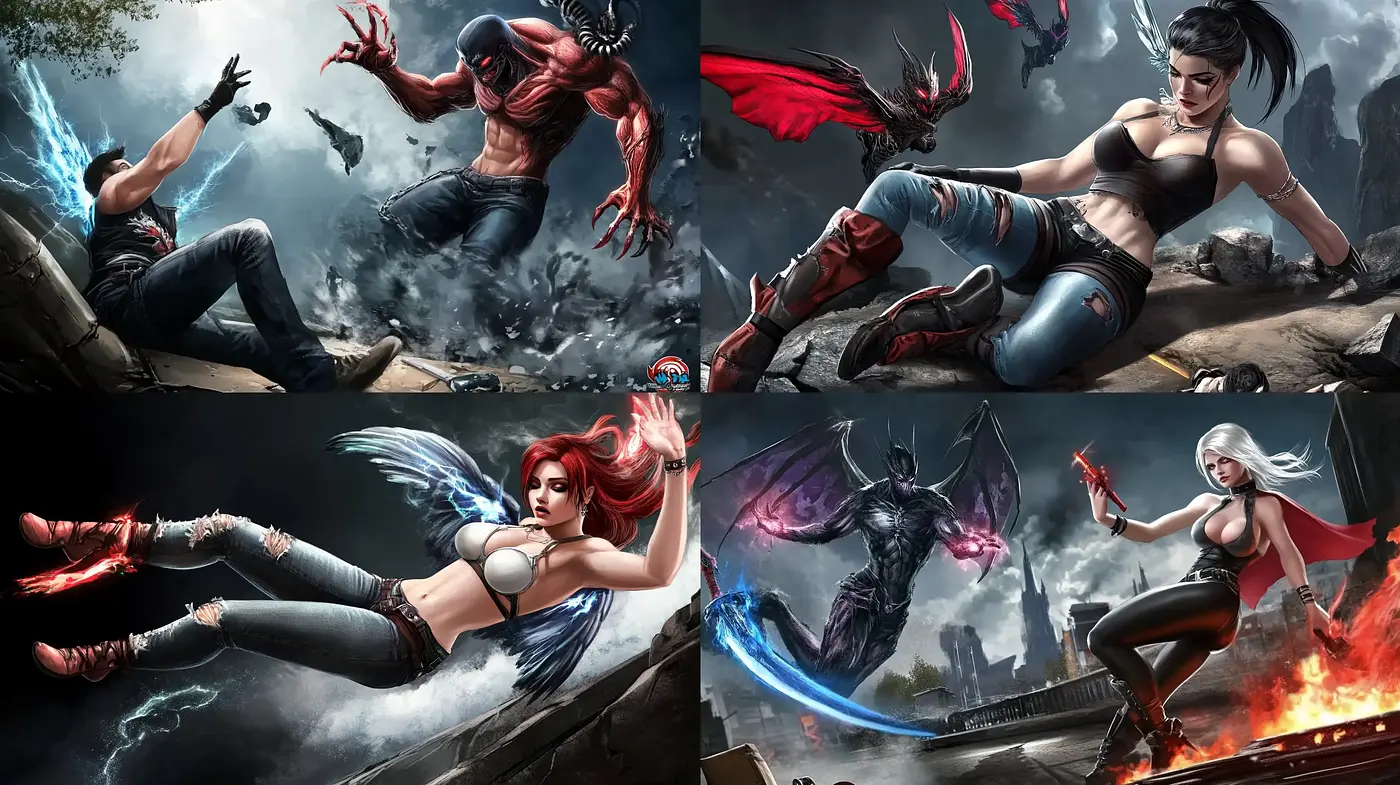 Dynamic Superhero Fantasy with a Vibrant Digital Art Style - Midjourney sref style