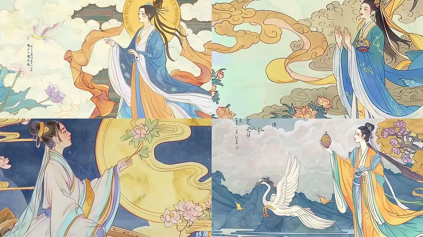 Serene and Ethereal Visuals with Traditional Aesthetic Influences - Midjourney sref style
