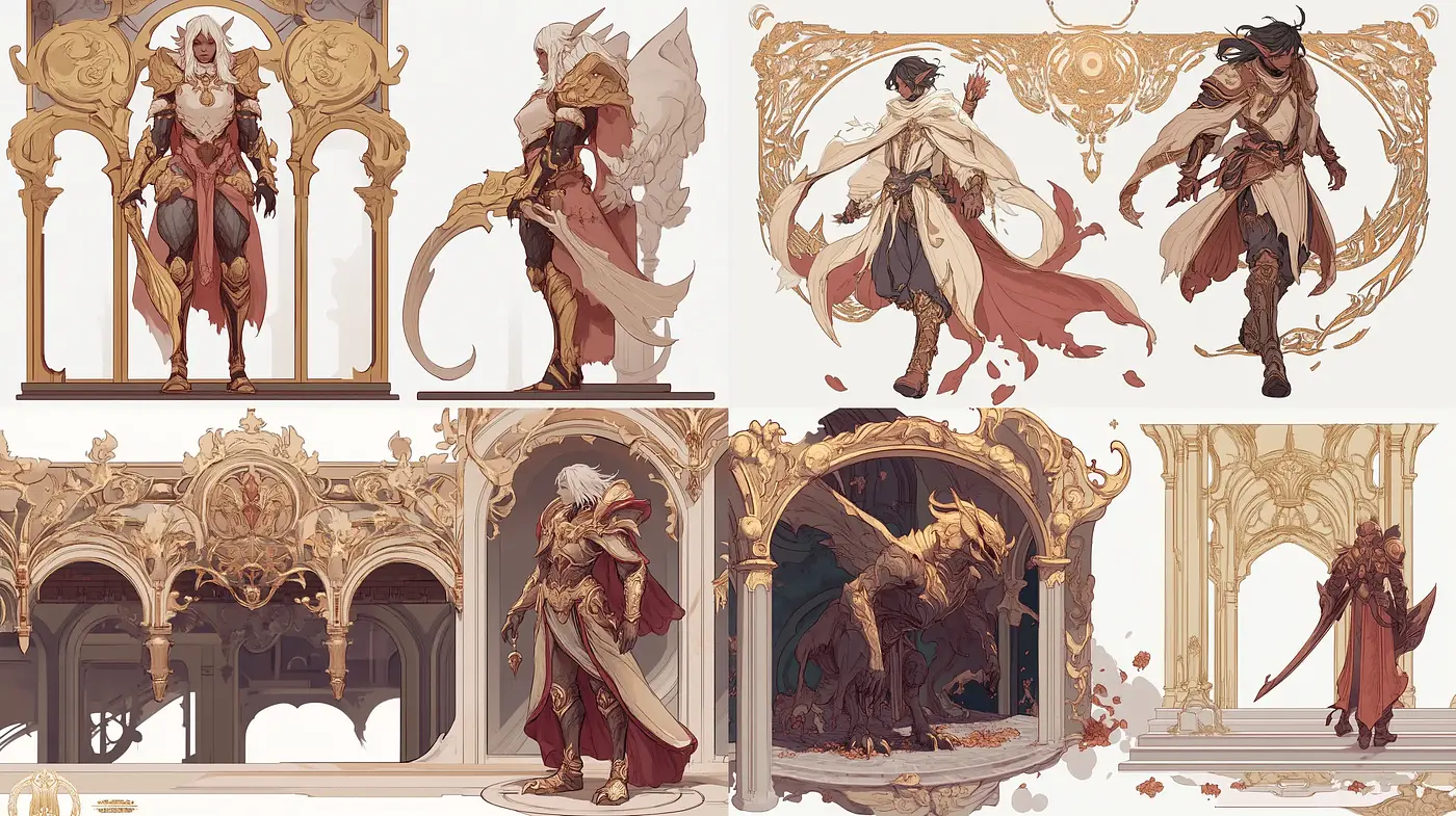 Ethereal Rococo Revival with Fantastical Elements - Midjourney sref style