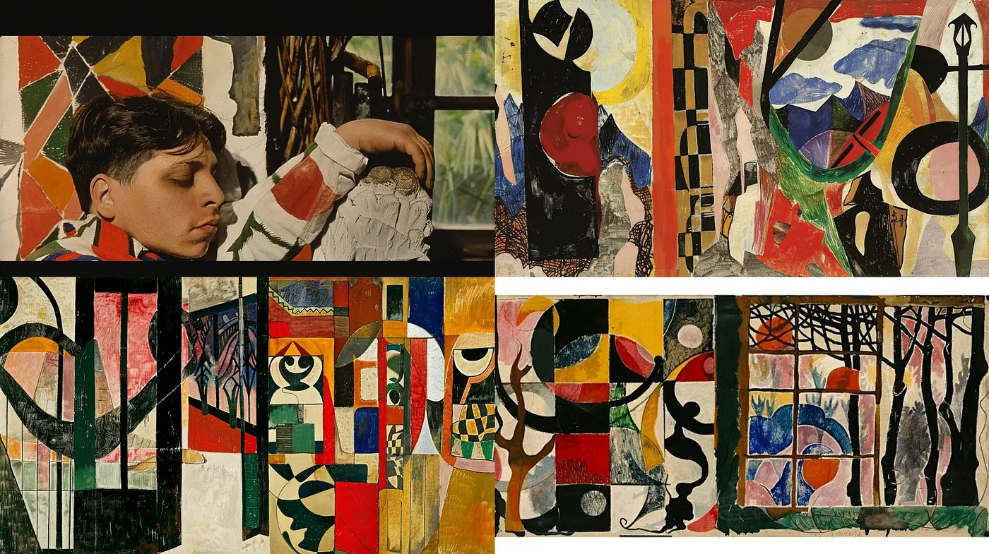 Abstract Synthesis of Cubist and Expressionist Inspirations - Midjourney sref style